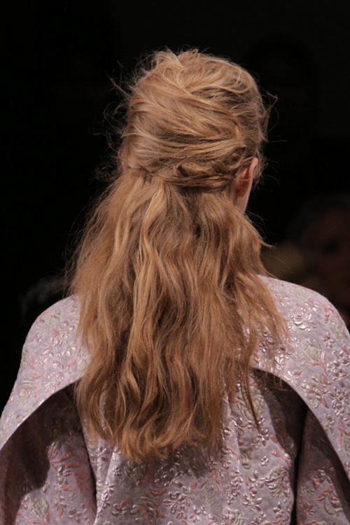 Romantic and carefree hairstyles on the Zac Posen runway (Photo by Jason Carter Rinaldi)